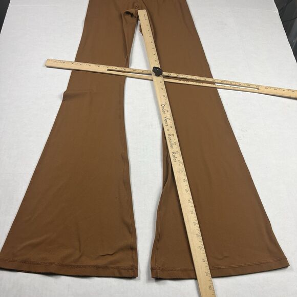 Aerie Offline Real Me High Waisted Flared Pants Brown Soft Stretch 70s Boho M - Picture 5 of 14